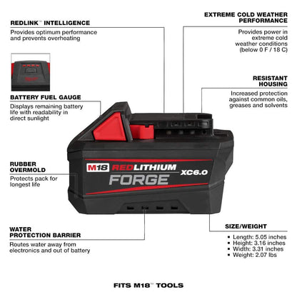 M18 Fuel 18V Lithium-Ion Brushless Cordless 4-1/2 in. /5 in. Grinder with Paddle Switch Kit with FORGE 6.0Ah Battery