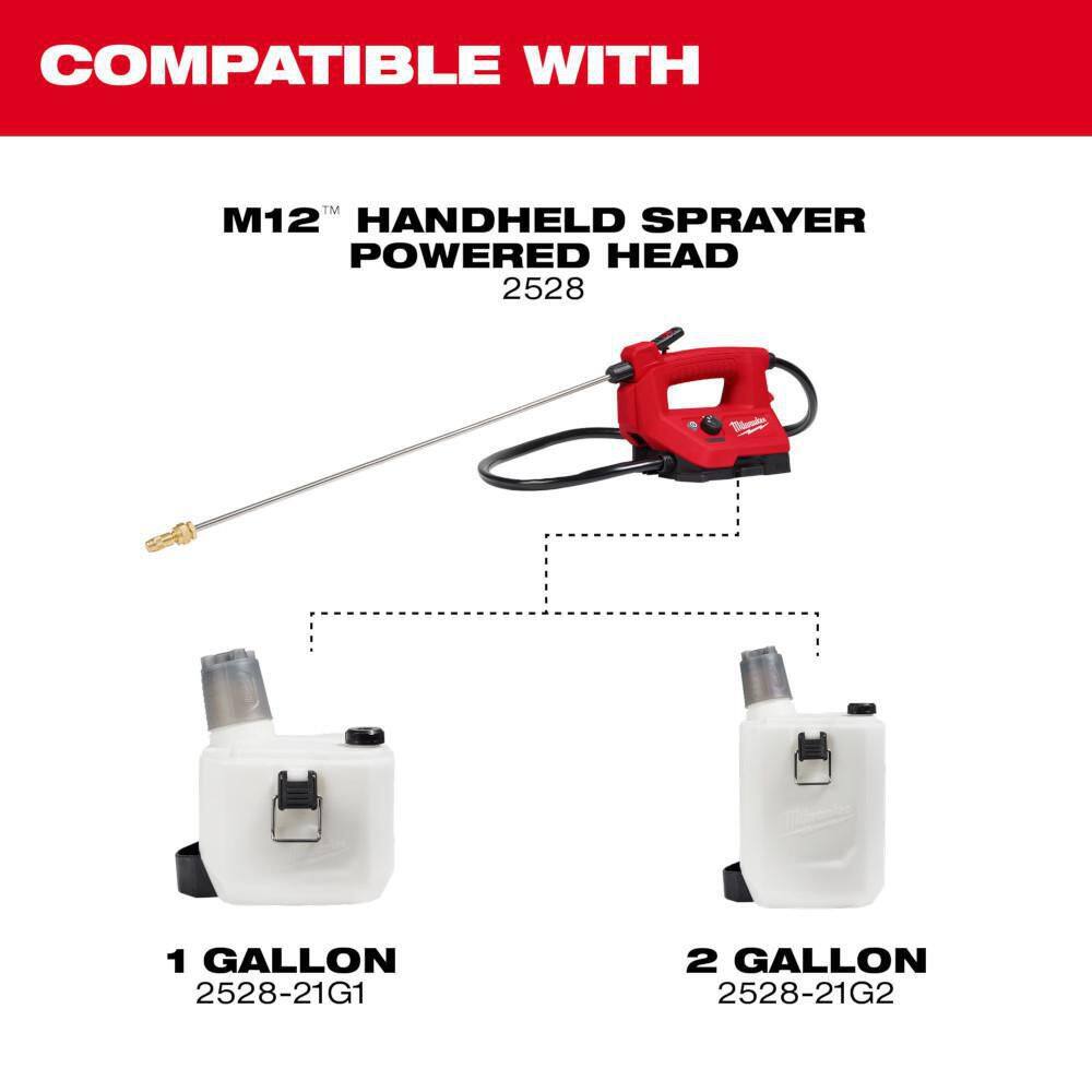M12 12-Volt 2 Gal. Lithium-Ion Cordless Handheld Sprayer Kit with 2.0 Ah Battery and Charger, Shoulder Strap