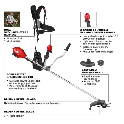 M18 FUEL 18-Volt Lithium-Ion Brushless Cordless Brush Cutter with 8.0 Ah High Output Battery