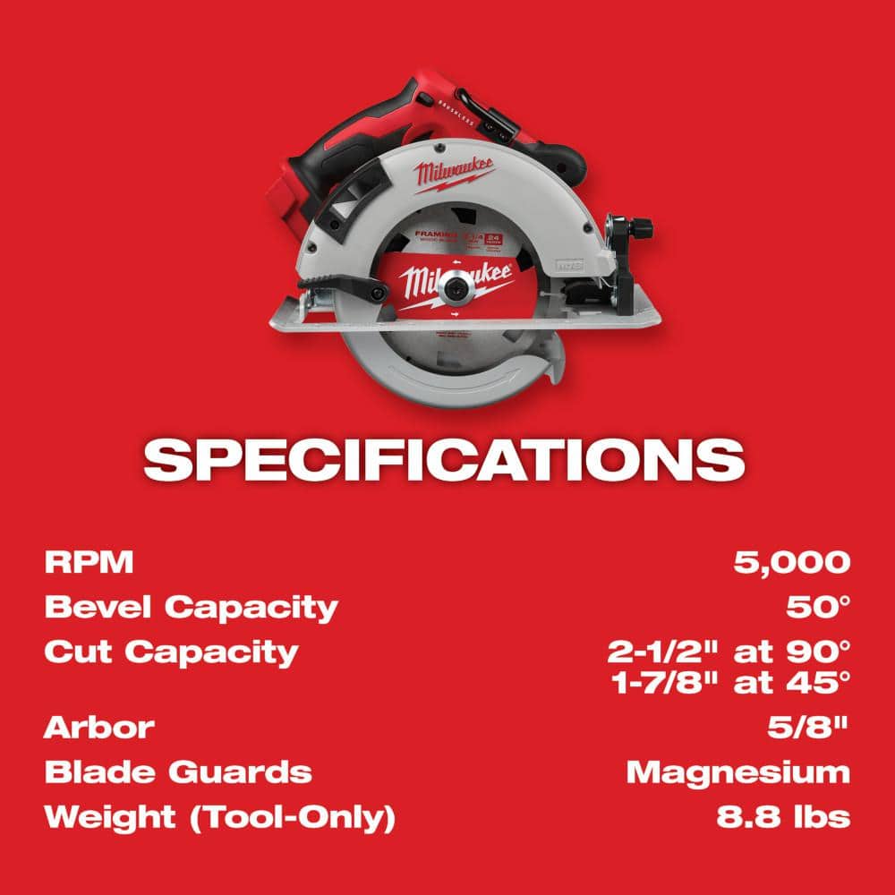 M18 18V Lithium-Ion Brushless Cordless 7-1/4 in. Circular Saw (Tool-Only)