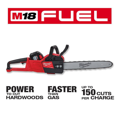 M18 FUEL 16 in. 18V Lithium-Ion Brushless Battery Chainsaw Kit with 12.0 Ah Battery and M18 Rapid Charger