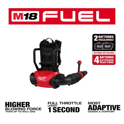 M18 FUEL 155 MPH 650 CFM 18-Volt Lithium-Ion Brushless Cordless Dual Battery Backpack Blower (Tool Only)