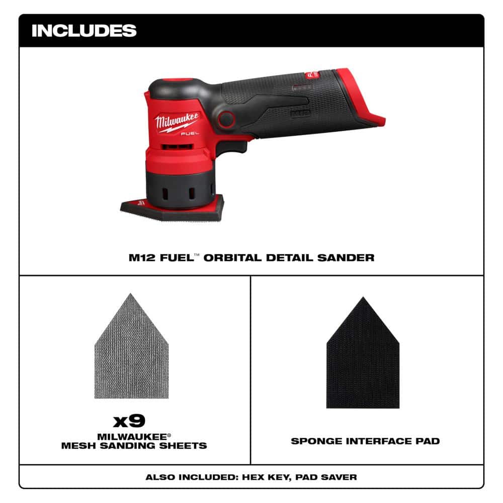 M12 FUEL 12-Volt Lithium-Ion Brushless Cordless Orbital Detail Sander w/XC 4.0 Ah Battery Pack