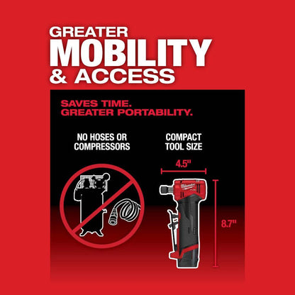M12 FUEL 12V Lithium-Ion 1/4 in. Cordless Right Angle Die Grinder Kit with M12 Lithium-Ion Cordless 3/8 in. Ratchet