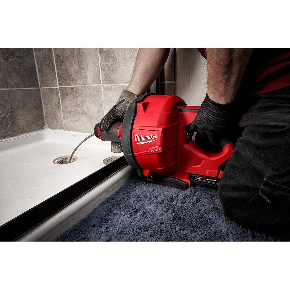 M18 FUEL 18-Volt Lithium-Iron Cordless Plumbing Drain Snake Auger Kit with w/ CABLE DRIVE & 5/16 in. x 35 ft. Cable