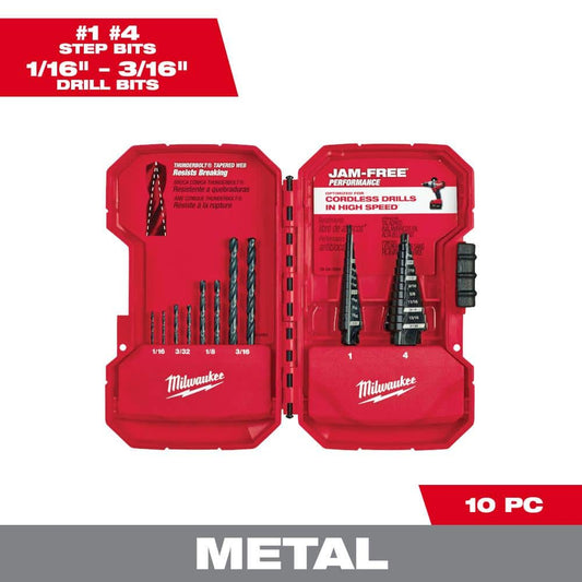 Black Oxide Step Drill Bit Set (10-Piece)