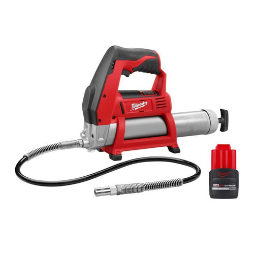 M12 12-Volt Lithium-Ion Cordless Grease Gun with M12 12-Volt Lithium-Ion CP High Output 2.5 Ah Battery Pack