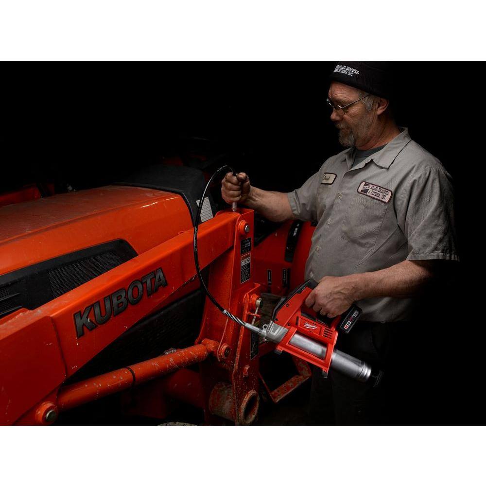 M12 12-Volt Lithium-Ion Cordless Grease Gun with M12 12-Volt Lithium-Ion CP High Output 2.5 Ah Battery Pack