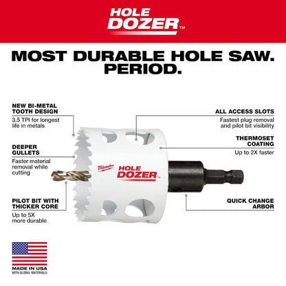 6 in. Hole Dozer Bi-Metal Hole Saw with 3/8 in. Arbor and Pilot Bit