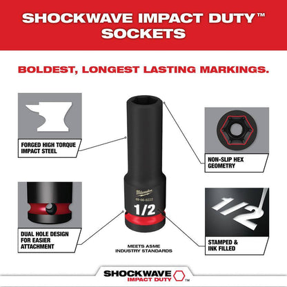 SHOCKWAVE Impact-Duty 3/8 in. Drive Metric and SAE Deep Well Impact PACKOUT Socket Set (36-Piece)