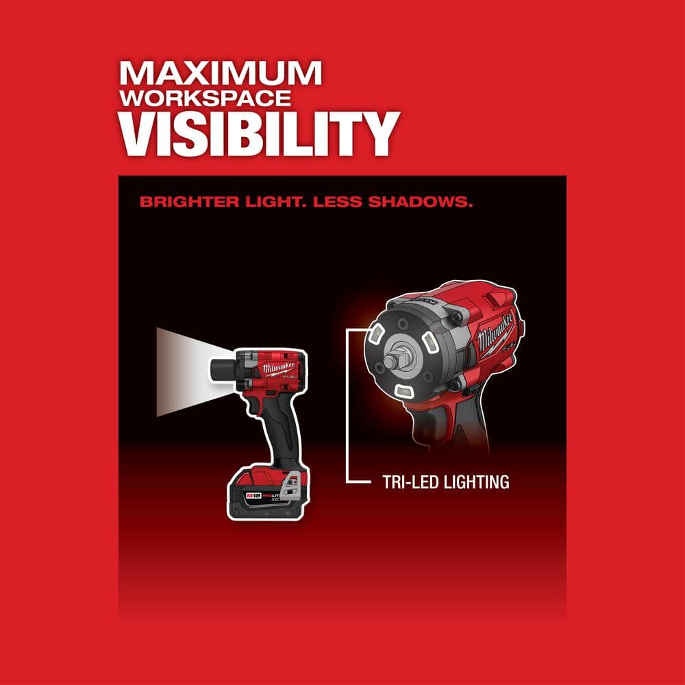M18 FUEL GEN-3 18V Lithium-Ion Brushless Cordless 3/8 in. Compact Impact Wrench with Friction Ring (Tool-Only)