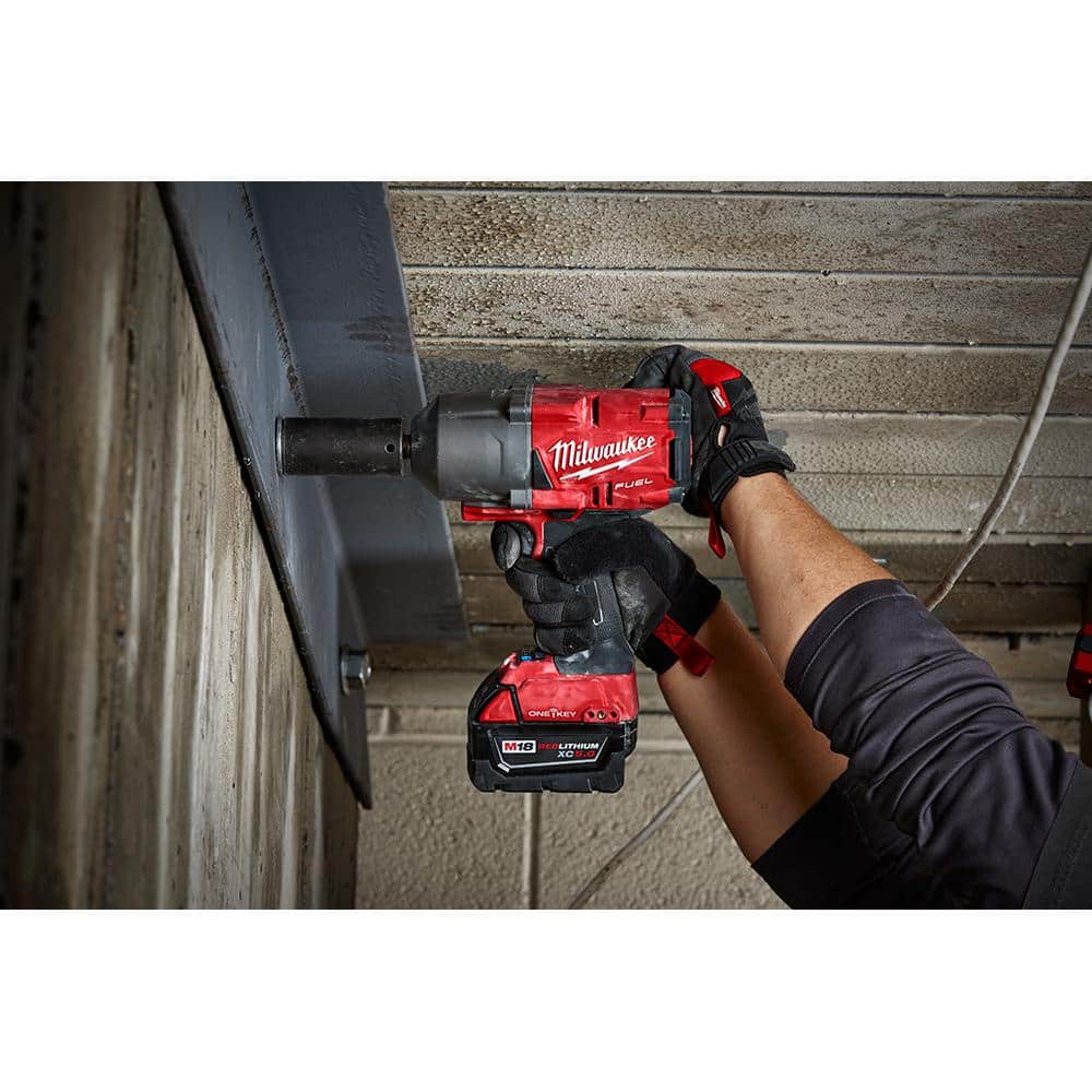 M18 FUEL ONE-KEY 18V Li-Ion Brushless Cordless 1/2 in. High-Torque Impact Wrench with Friction Ring, Resistant Batteries