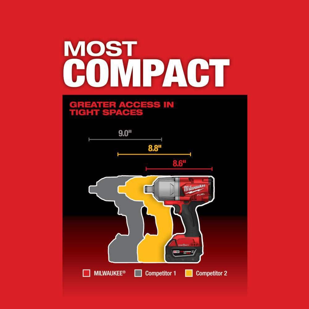 M18 FUEL ONE-KEY 18V Li-Ion Brushless Cordless 3/4 in. High-Torque Impact Wrench with Friction Ring, Resistant Batteries