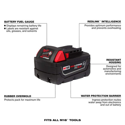 M18 FUEL Gen-2 18V Lithium-Ion Brushless Cordless Mid Torque 1/2 in. Impact w/Fring w/5.0 ah Resistant Battery