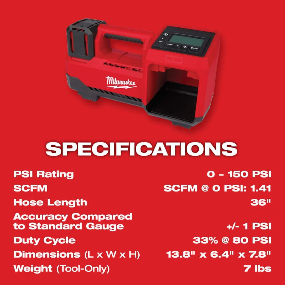 M18 18-Volt Lithium-Ion Cordless Inflator with Two 5.0ah and Charger
