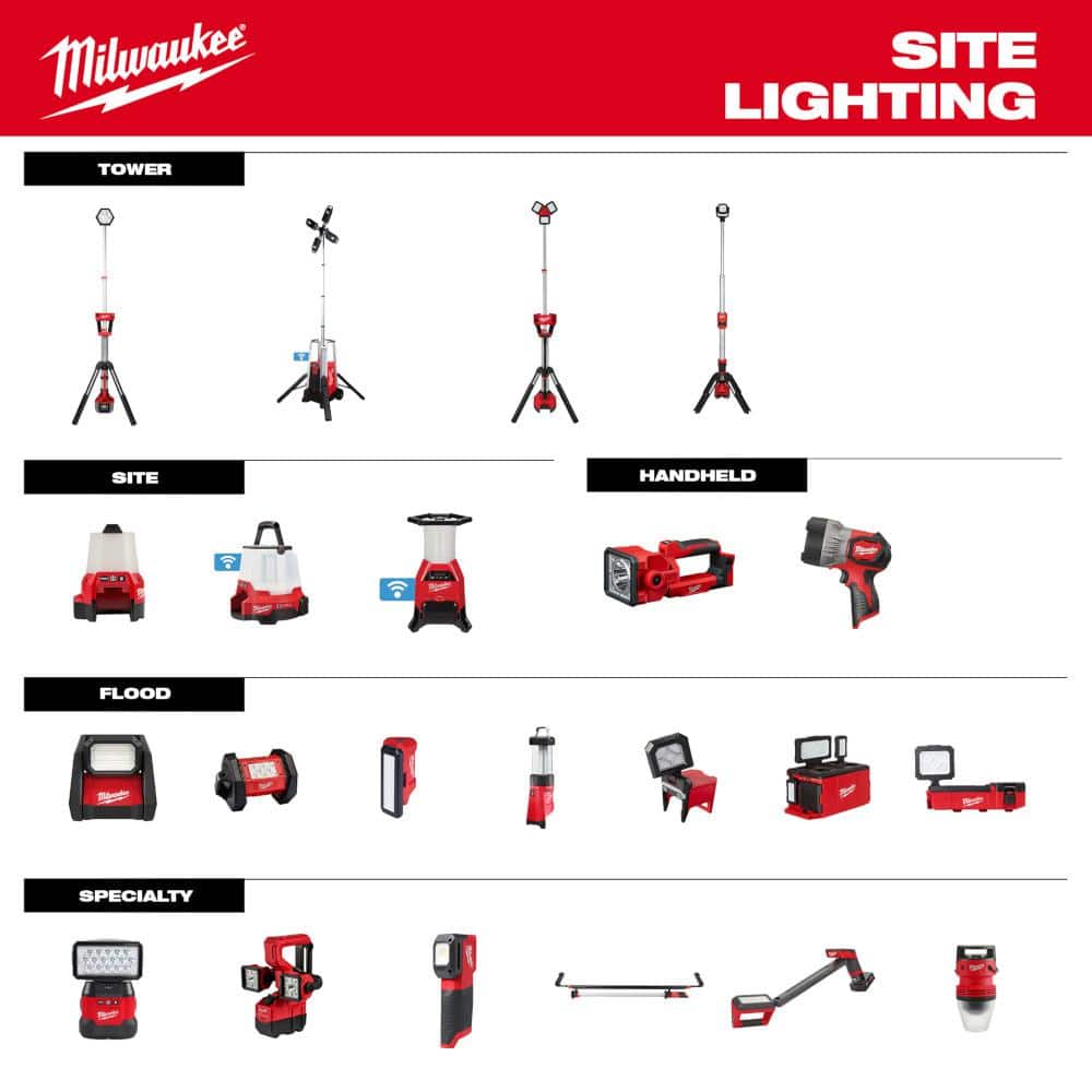 M18 18-Volt Lithium-Ion Cordless 6,000 Lumens Rocket Dual Power Tower Light with Charger with (1) XC 8.0 Ah Battery