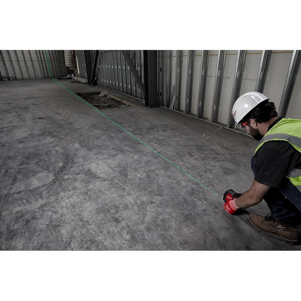 100 ft. REDLITHIUM Lithium-Ion USB Green Rechargeable Cross Line Laser Level with Charger