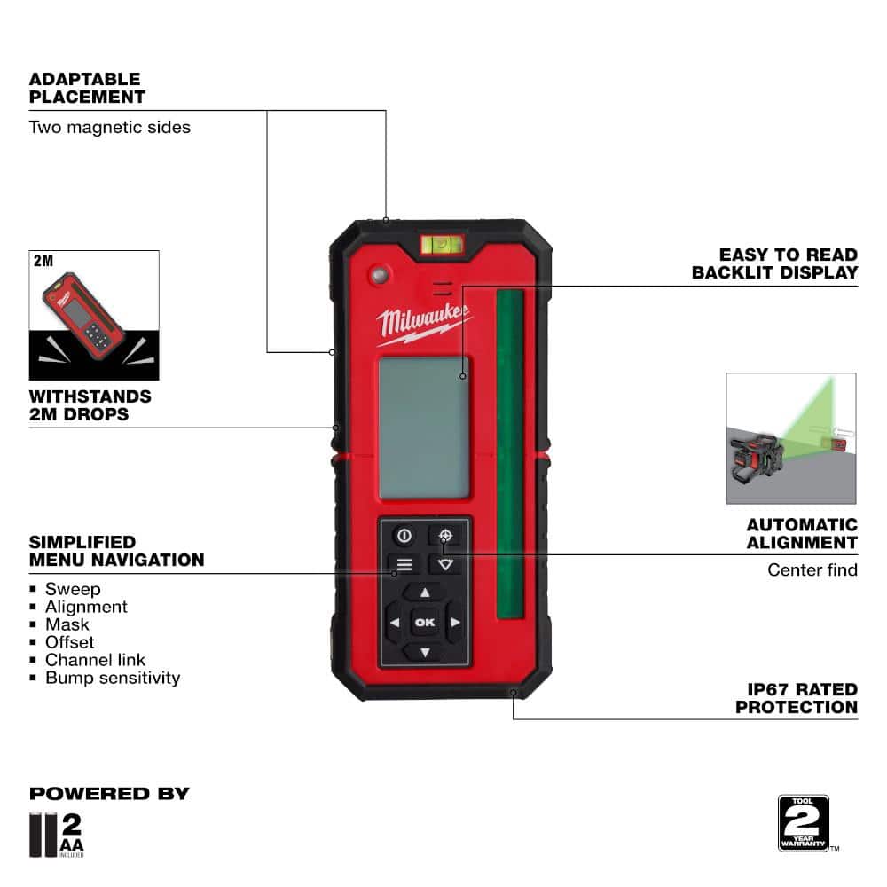 M18 2000 ft. Red Exterior Rotary Laser Level Kit with Receiver, Receiver Clamp, Tripod, and Grade Rod
