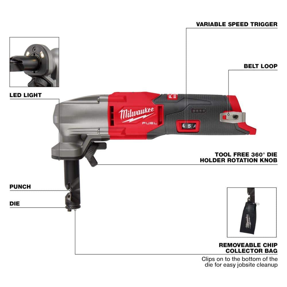M12 FUEL 12-Volt Lithium-Ion 16-Gauge Cordless Variable Speed Nibbler w/XC 4.0 Ah Battery Pack