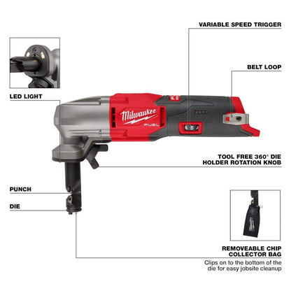 M12 FUEL 12-Volt Lithium-Ion 16-Gauge Cordless Variable Speed Nibbler w/XC 4.0 Ah Battery Pack