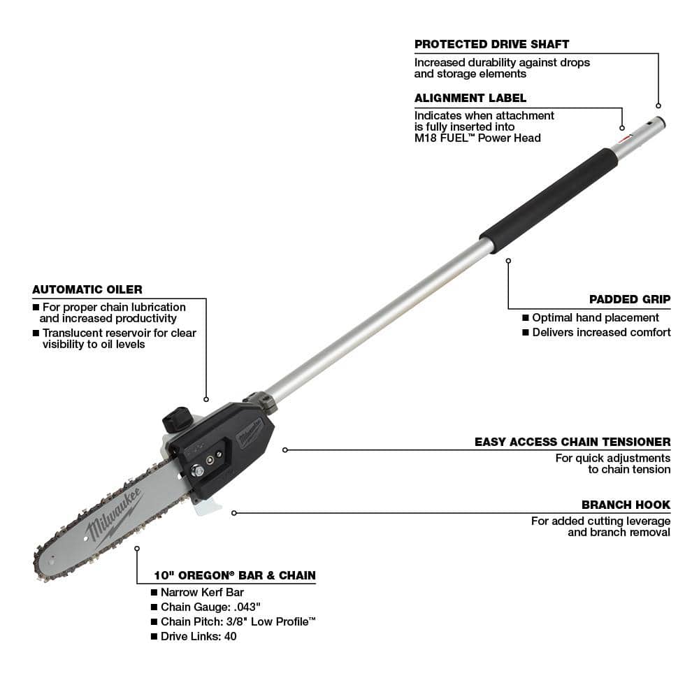 M18 FUEL 18V Lithium-Ion Brushless Cordless QUIK-LOK String Trimmer/Blower Combo Kit w/Pole Saw Attachment (3-Tool)