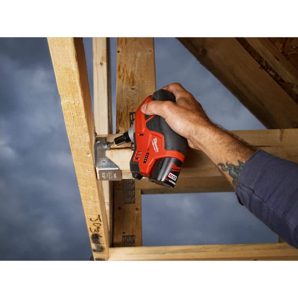 M12 12-Volt Lithium-Ion Cordless Palm Nailer Kit with One 1.5Ah Battery, Charger and Tool Bag