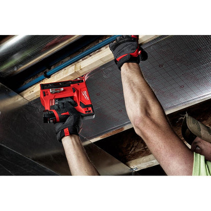 M12 12-Volt Lithium-Ion Cordless 3/8 in. Crown Stapler with M12 Compact 2.0 Ah Battery (2-Pack) Starter Kit and Charger