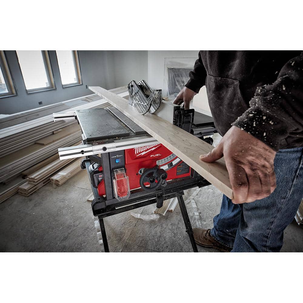 M18 FUEL ONE-KEY 18-Volt Lithium-Ion Brushless Cordless 8-1/4 in. Table Saw with Stand and 10 in. Miter Saw with Stand
