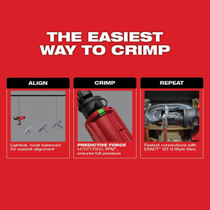 M18 18V Lithium-Ion Cordless FORCE LOGIC 750 MCM Crimper Kit with EXACT #6 750 MCM Al Dies