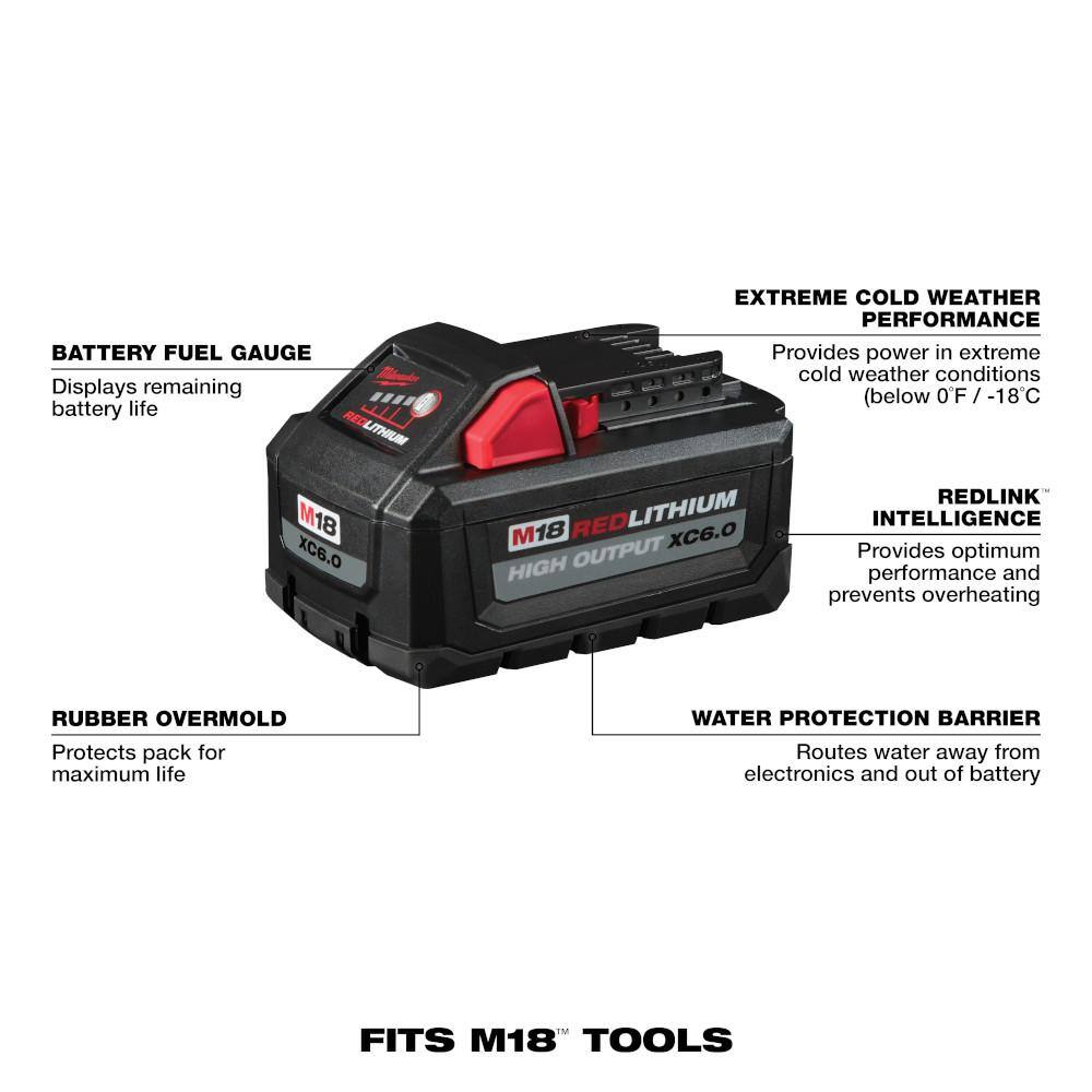 M18 18-Volt Lithium-Ion High Output Battery Packs (1) 12.0 Ah and (2) 6.0 Ah Batteries