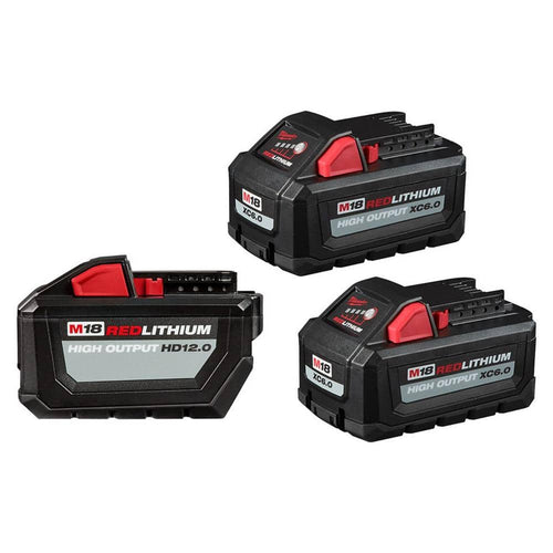 M18 18-Volt Lithium-Ion High Output Battery Packs (1) 12.0 Ah and (2) 6.0 Ah Batteries