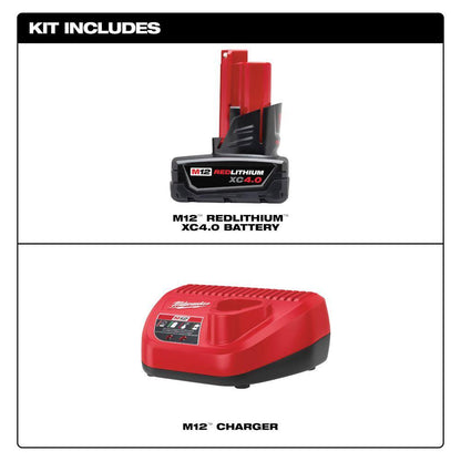 M12 12-Volt Lithium-Ion XC Battery Pack 4.0 Ah and Charger Starter Kit