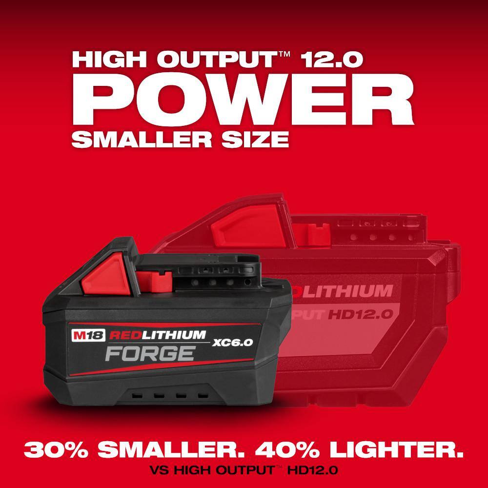 M18 18V Lithium-Ion Dual Bay Super Battery Charger with FORGE 6.0Ah Battery Pack (2-Pack)