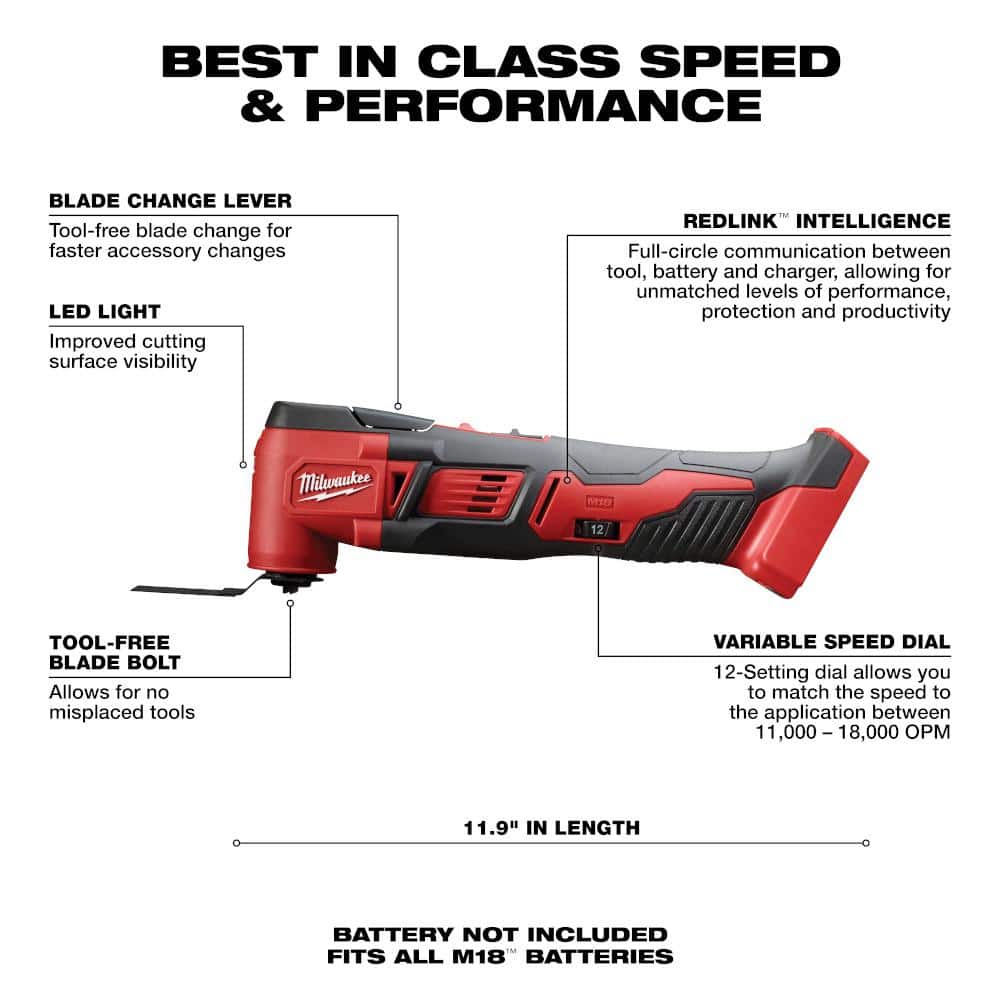 M18 18V Lithium-Ion Cordless Combo Kit 7-Tool with Screwdriver Bit Set and Multi-Tool Blade Set