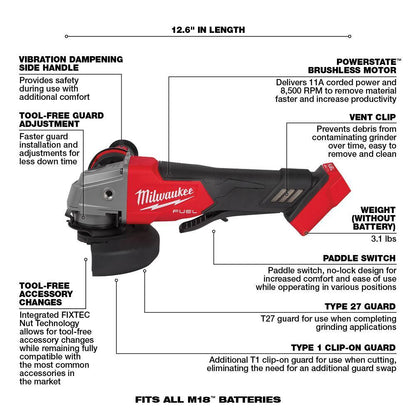 M18 FUEL 18V Lithium-Ion Brushless Cordless Combo Kit with (2) 5.0 Ah Batteries (7-Tool) & Deep Cut Band Saw