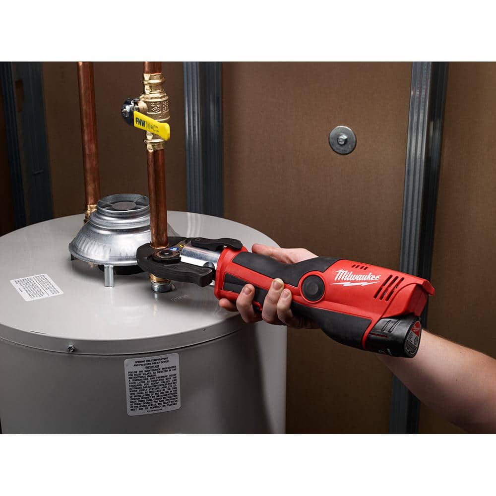 M12 12-Volt Lithium-Ion Force Logic Cordless Press Tool Kit with M12 Copper Tubing Cutter (3 Jaws Included)