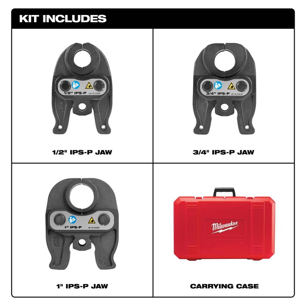 M12 12-Volt Lithium-Ion Force Logic Cordless Press Tool Kit with 1/2 in. to 1 in. Iron Pipe Jaws (6-Jaws Included)