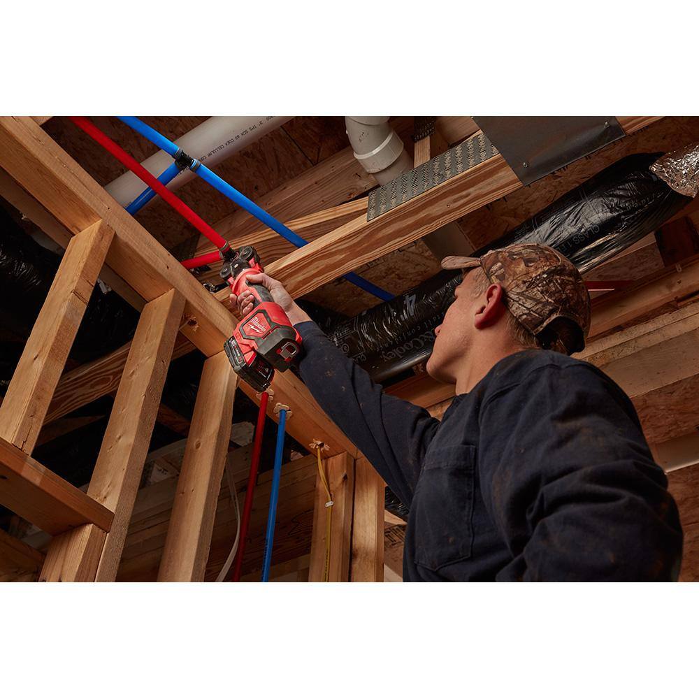M18 18V Lithium-Ion Cordless Short Throw Press Tool Kit with 3 PEX Crimp Jaws (2) 2.0 Ah Batteries and Charger
