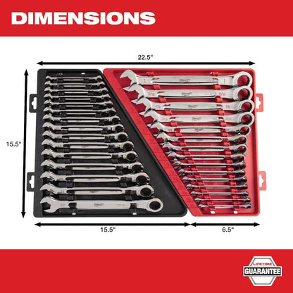 SAE/Metric Combination Ratcheting Wrench Mechanics Tool Set (30-Piece)