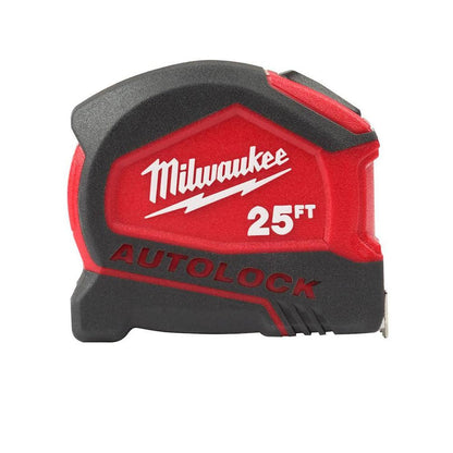 Compact Auto Lock 25 ft. SAE Tape Measure with Fractional Scale and 9 ft. Standout