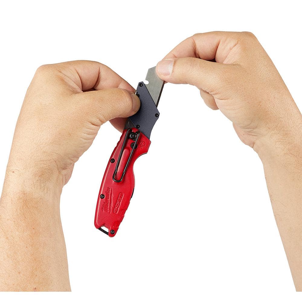 FASTBACK Folding Utility Knife and Compact Folding Utility Knife with Blade Storage and Gut Hook (2-Piece)