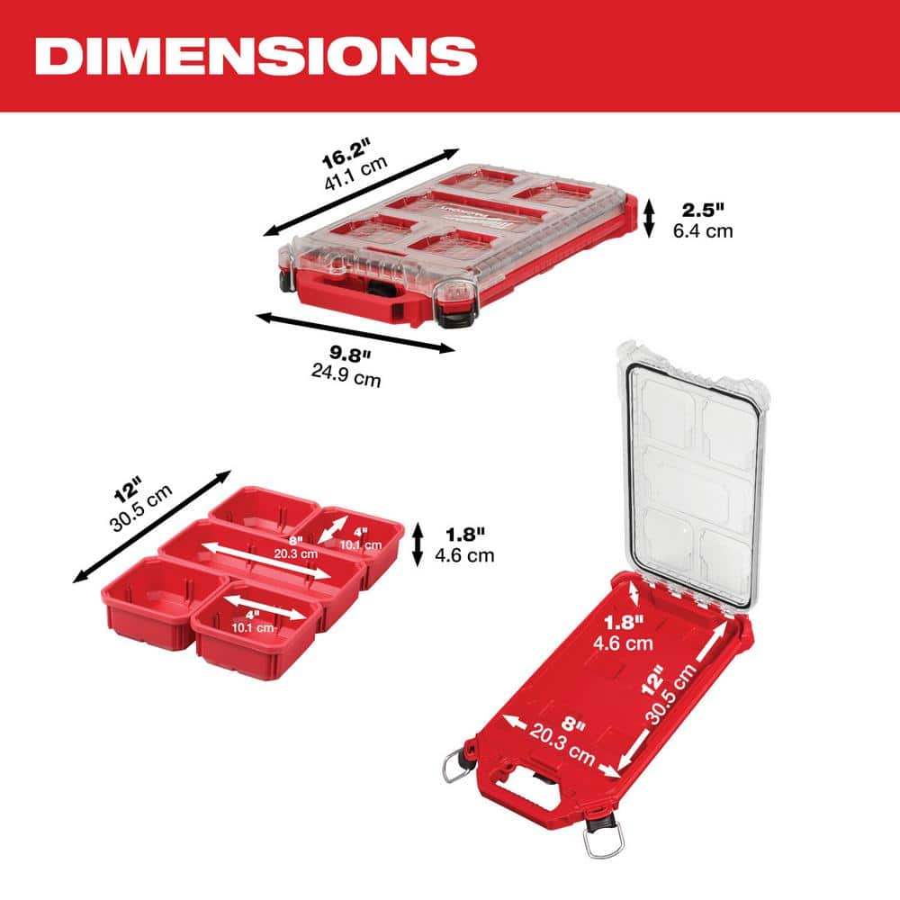 PACKOUT 5-Compartment Low-Profile Compact Small Parts Organizer