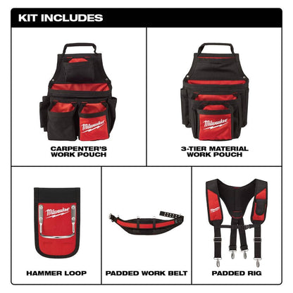 General Contractor Work Waist Tool Belt with Suspension Rig